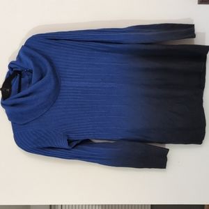 FASHIONABLE, CLASSY! Women's blue, fading into black, cowl neck sweater. Sz M